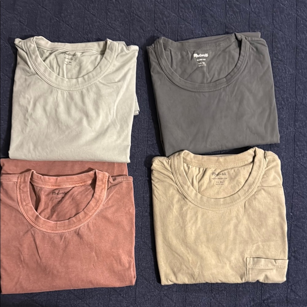 Madewell Short Sleeve Tees - Forest Green, Light Green, Brick, Green